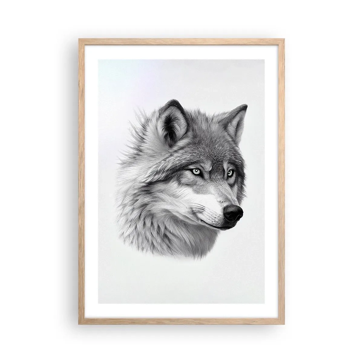 Poster în ramă de stejar deschis - Alfa - fără îndoială - 50x70 cm