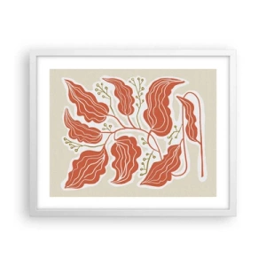 Poster în ramă albă - Folk și coral - 50x40 cm