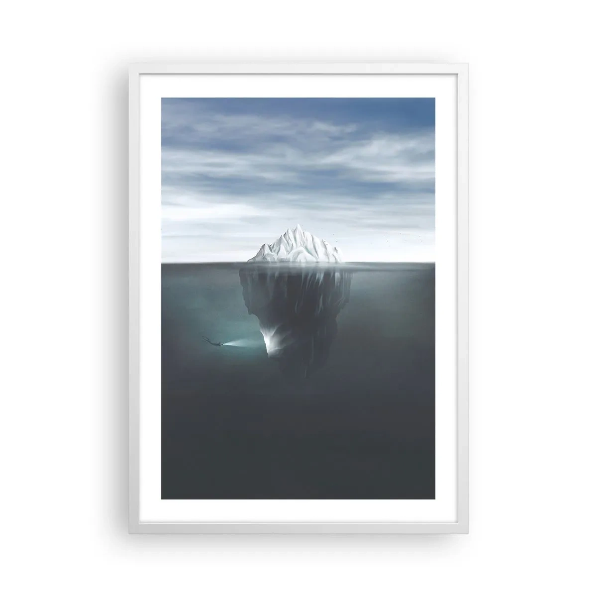Poster în ramă albă - Un mister subacvatic - 50x70 cm