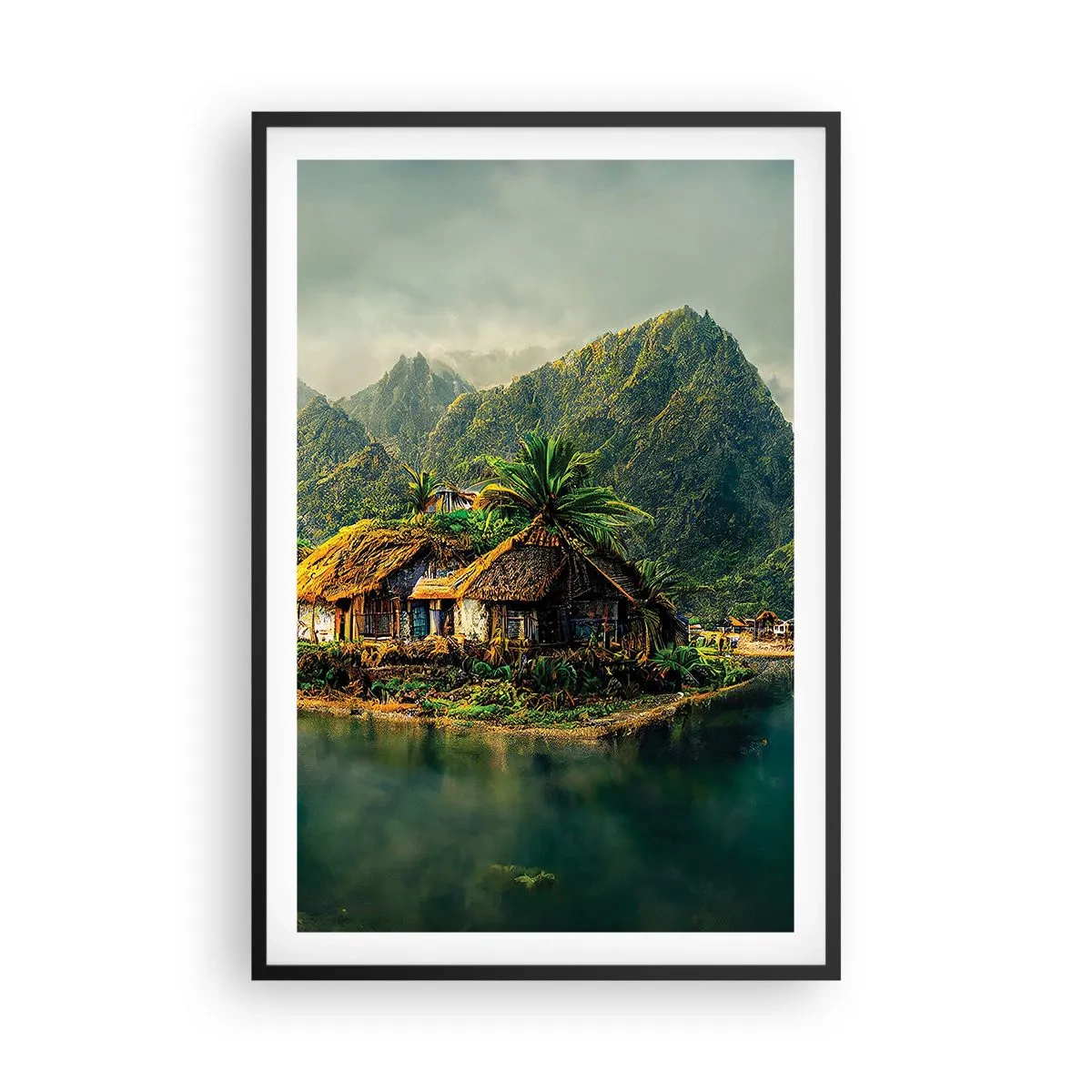 Poster în ramă neagră - Paradisul tropical - 61x91 cm