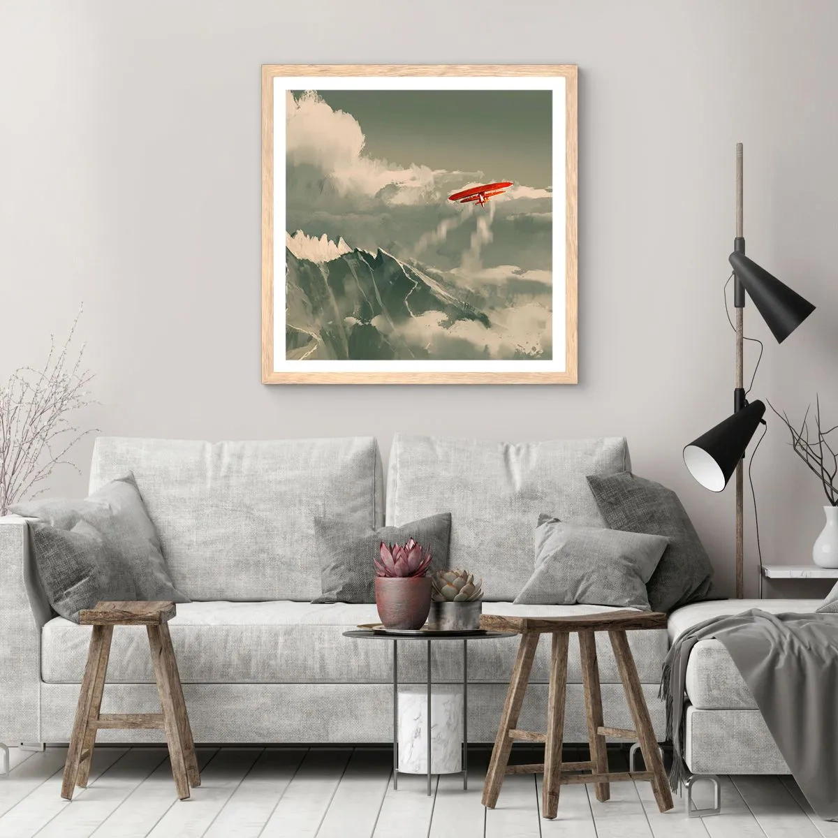 Poster în ramă de stejar deschis - Un pionier neînfricat - 30x30 cm