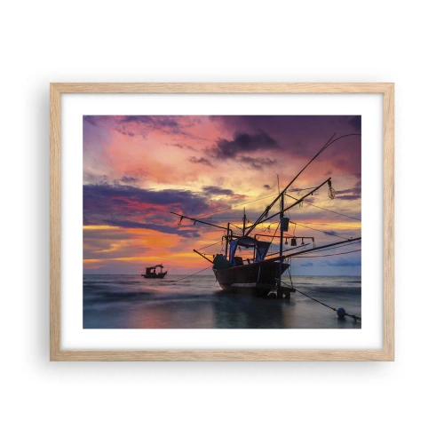 Poster în ramă de stejar deschis - O seară exotică - 50x40 cm