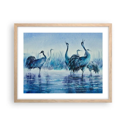 Poster în ramă de stejar deschis - Întâlnirea de dimineață - 50x40 cm