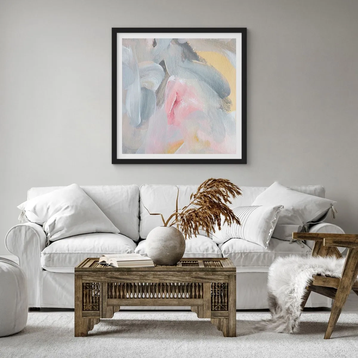 Poster în ramă neagră - Într-o lume de pastel - 50x50 cm