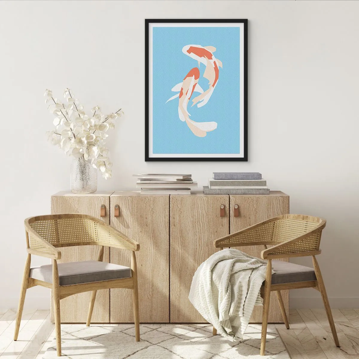 Poster în ramă neagră - Înot sincron spontan - 70x100 cm