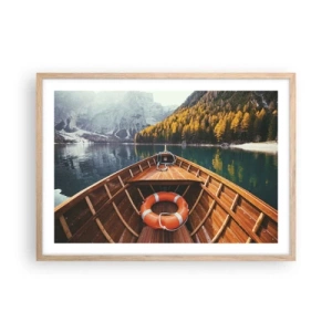 Poster în ramă de stejar deschis - Excursie pe munte - 70x50 cm