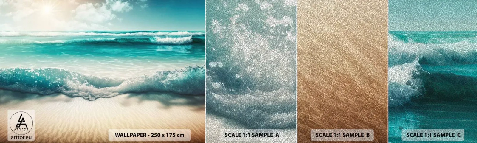 Mostră tapet Premium Sand - Calmul oceanului - plajă, Mare, Margine - 100x30 cm