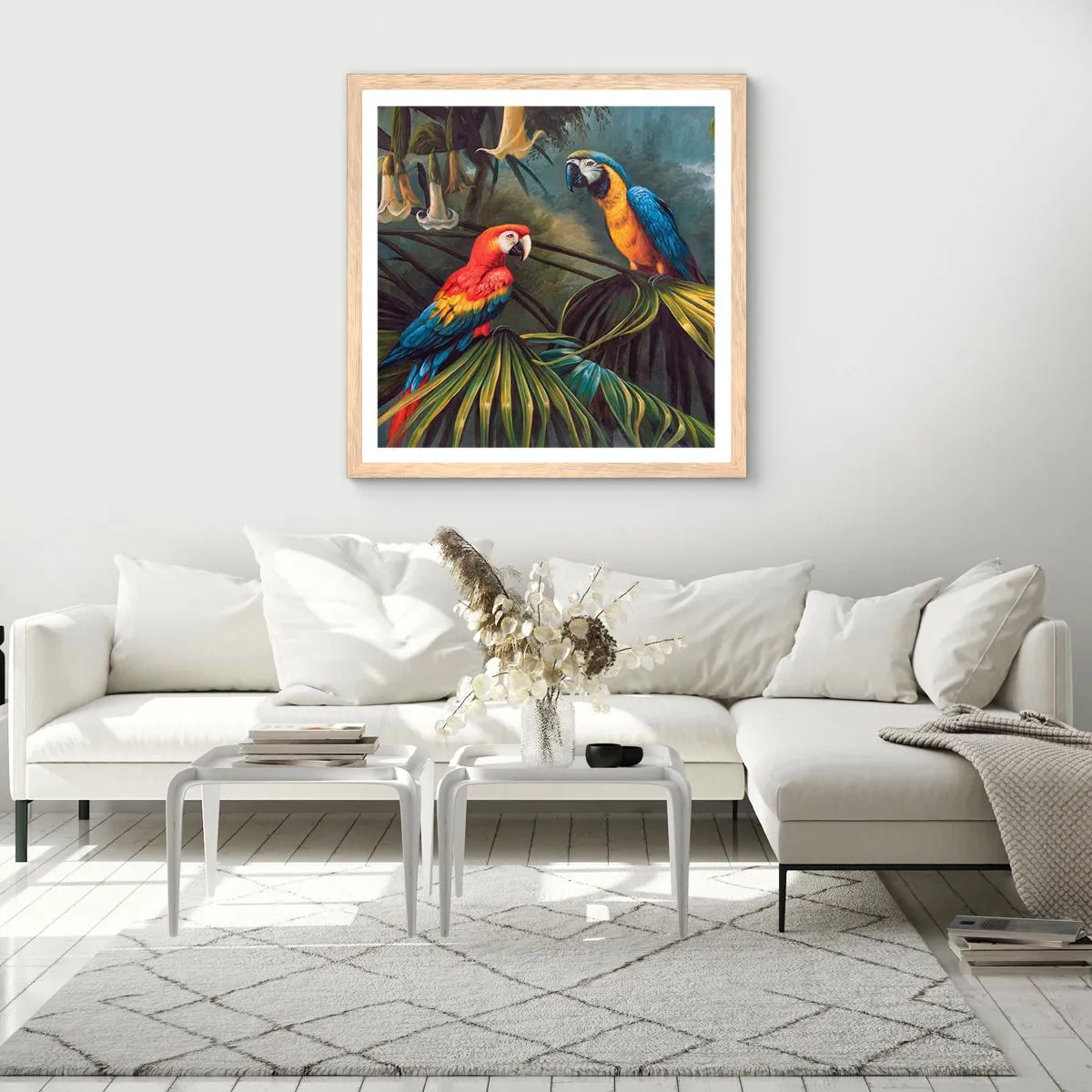 Poster în ramă de stejar deschis - Romantismul la tropice - 40x40 cm