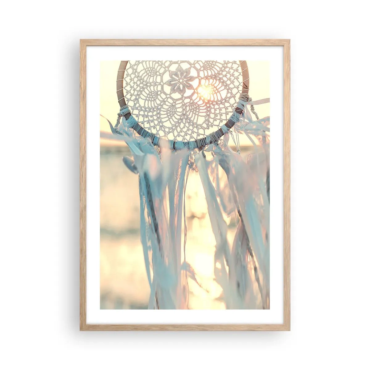 Poster în ramă de stejar deschis - Totem de dantelă - 50x70 cm