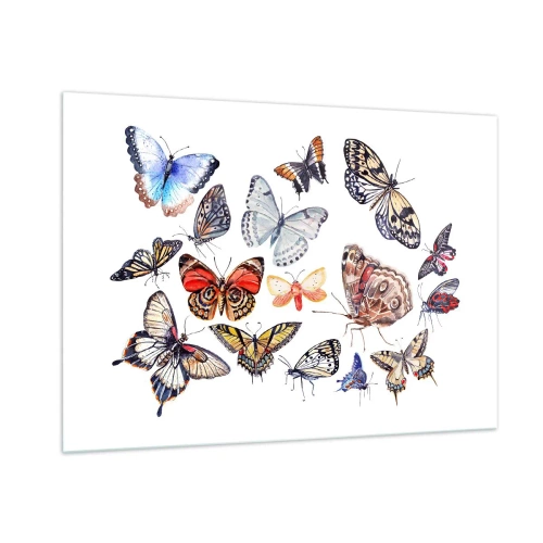 Tablou pe sticlă - Un roi colorat de dantelă - 100x70 cm