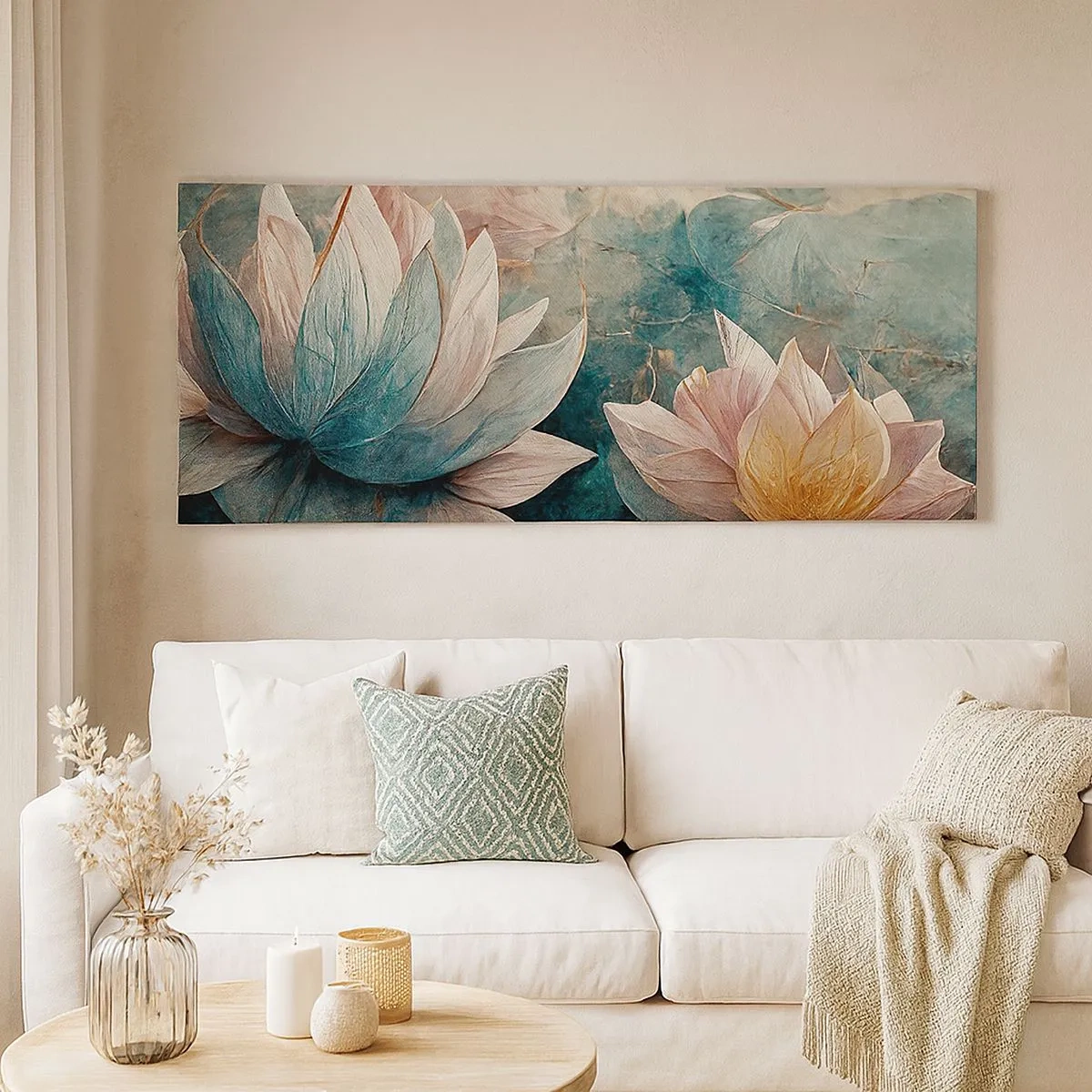 Tablou pe pânză - Stele de lac - 100x40 cm