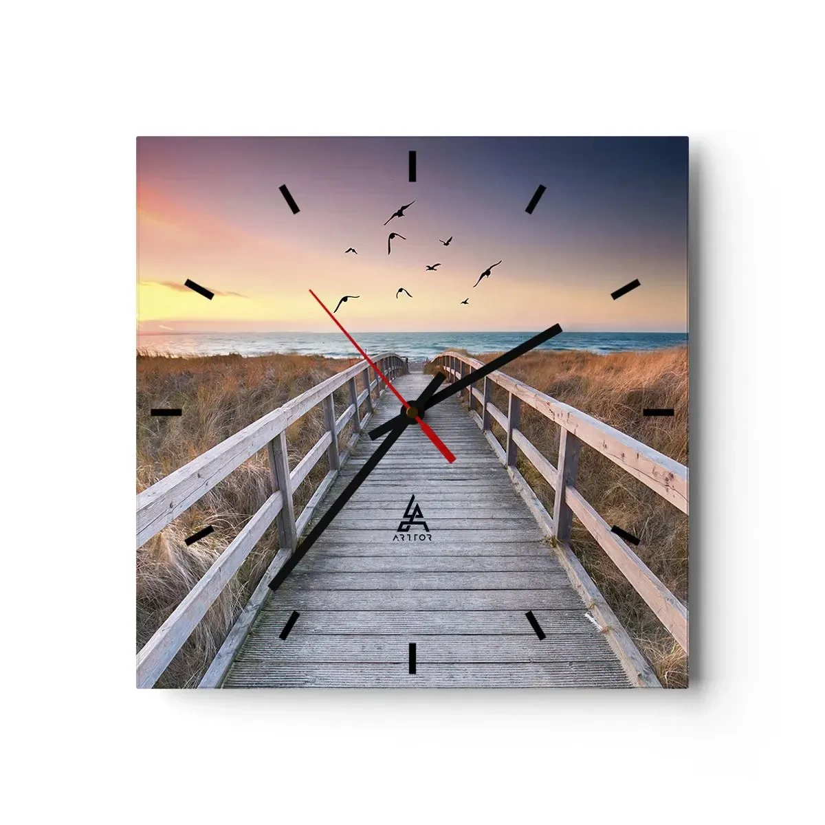 Ceas de perete - Ceas pe sticlă - Spațiul pentru a zbura - 30x30 cm