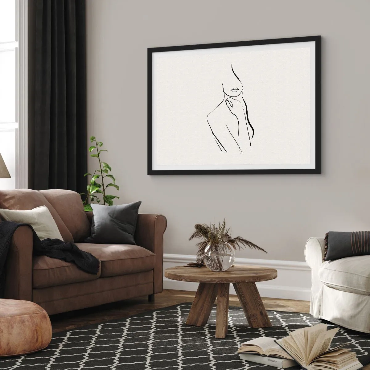 Poster în ramă neagră - Val de melancolie - 50x40 cm