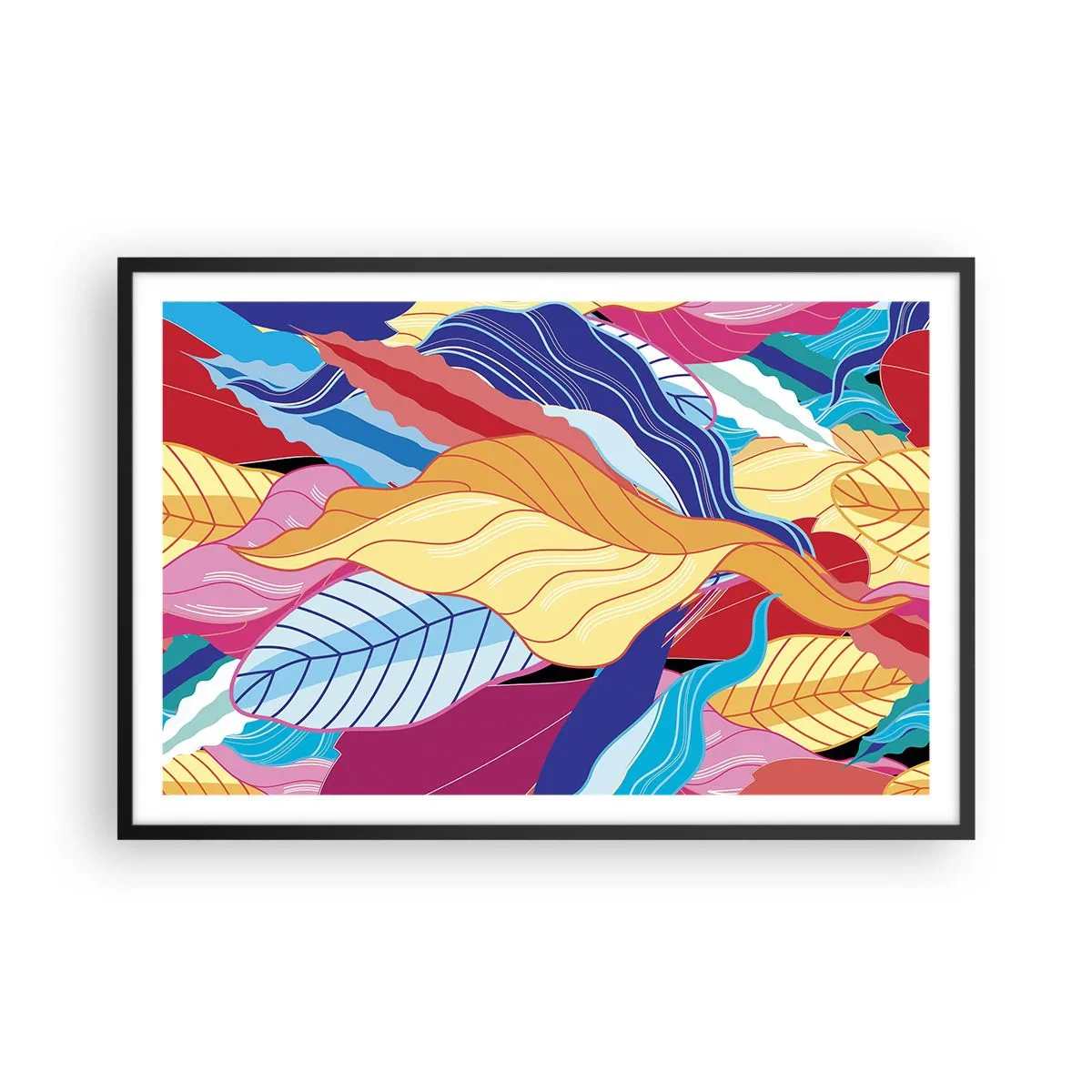 Poster în ramă neagră - O dezordine colorată - 91x61 cm