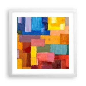 Poster în ramă albă - Fiecare diferită, toate colorate - 40x40 cm