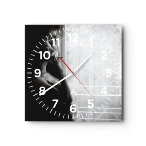 Ceas de perete - Ceas pe sticlă - Un moment senzual - 30x30 cm