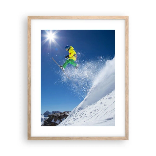 Poster în ramă de stejar deschis - Dansând cu munții - 40x50 cm