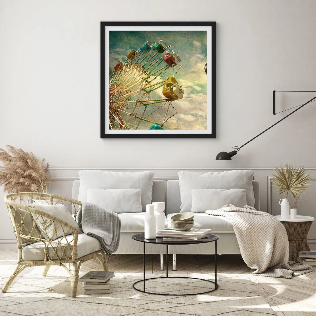 Poster în ramă neagră - Hai la distracție… - 40x40 cm