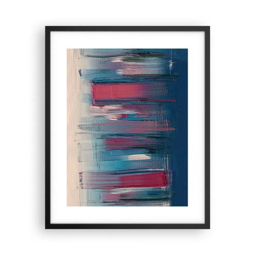 Poster în ramă neagră - Compoziție verticală în albastru și roșu - 40x50 cm