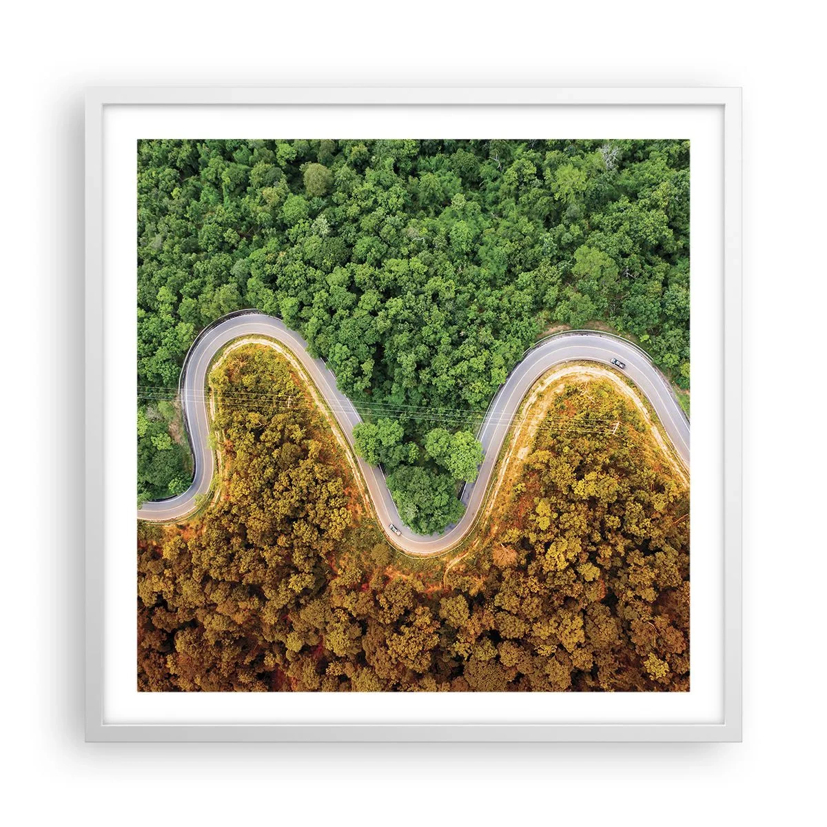 Poster în ramă albă - Frontiere și defilee - 60x60 cm