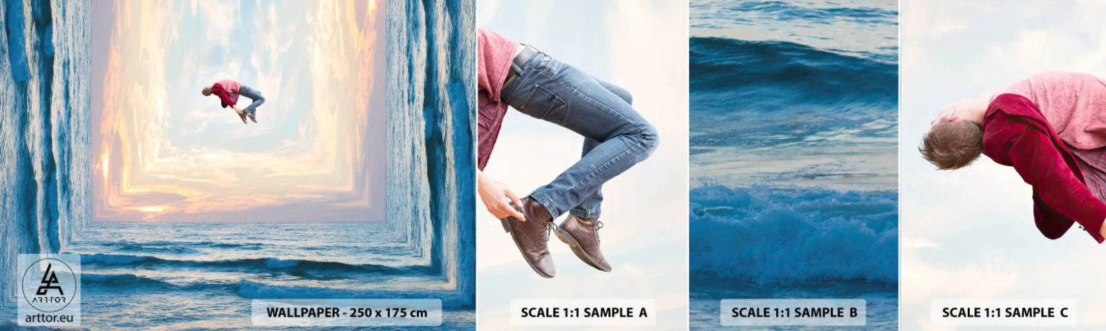 Mostră tapet autocolant Deluxe Sticker - Spre o altă dimensiune - Abstracția, Om, Natură - 100x30 cm