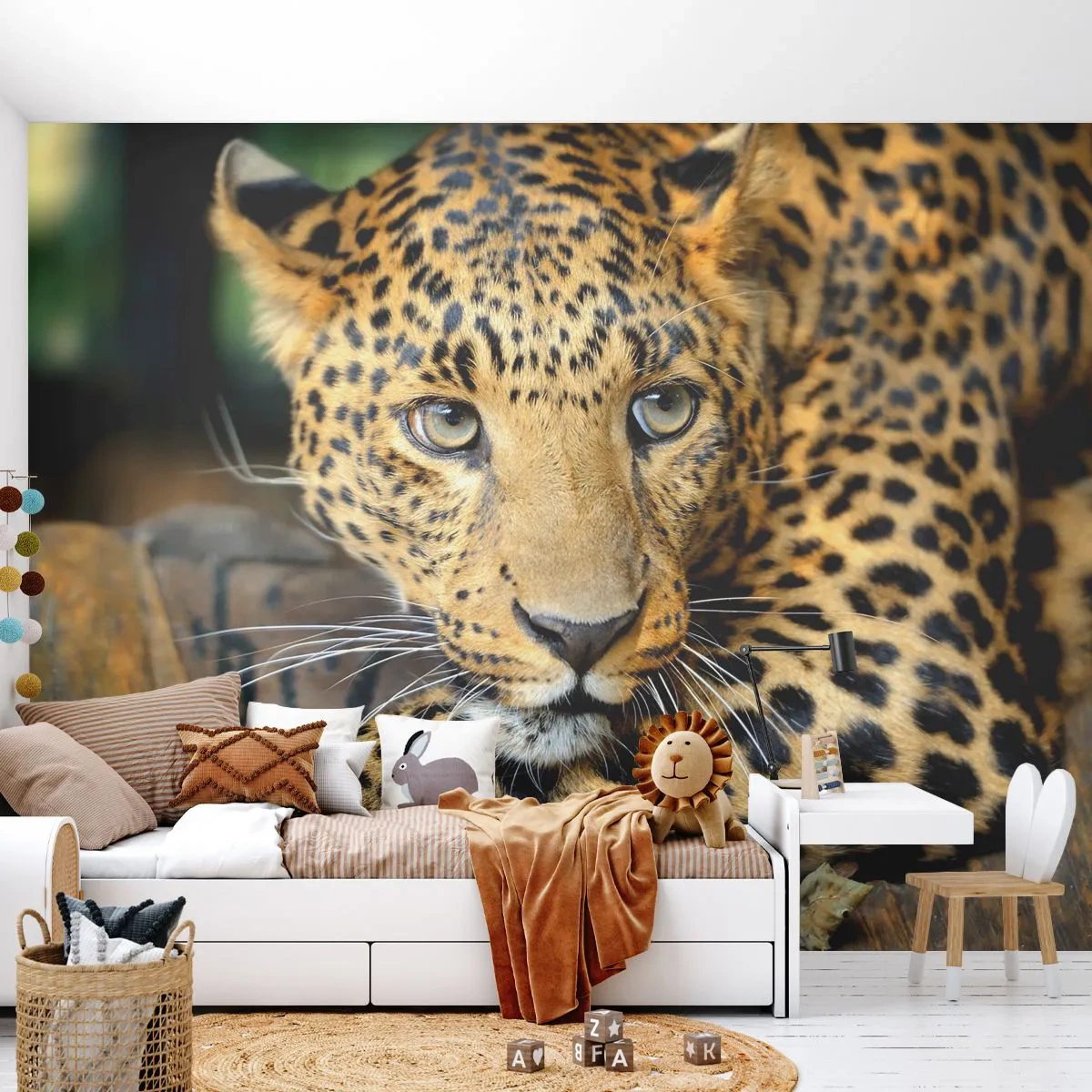 Tapet Standard Eco - Nu-ți fie teamă, apropie-te - Animale, Panteră, Pisica sălbatică - 200x140 cm