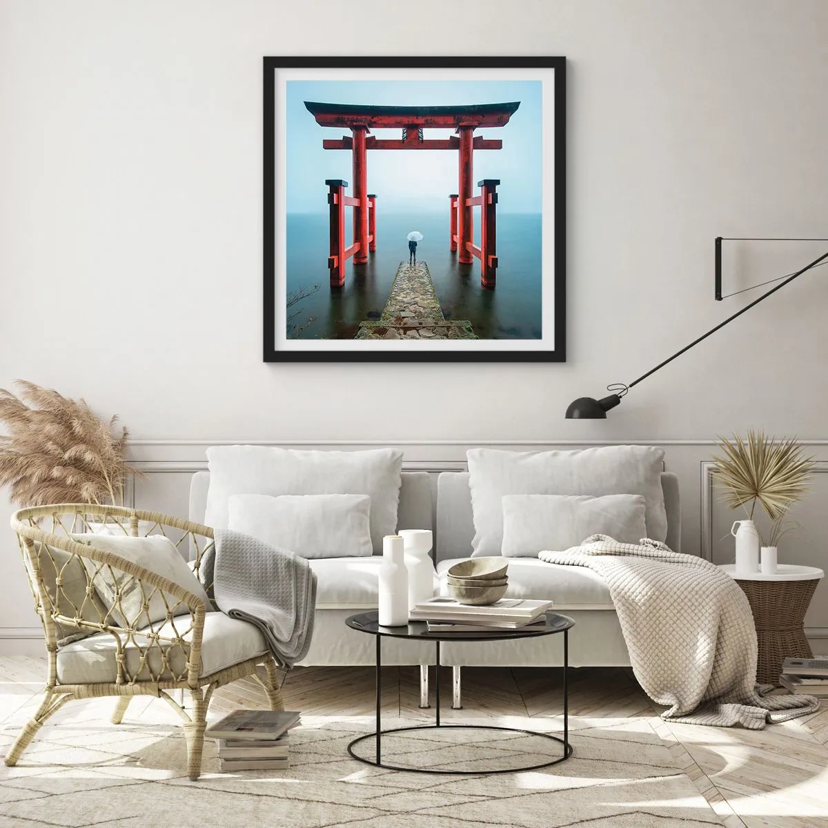 Poster în ramă neagră - Reverie japoneză - 30x30 cm
