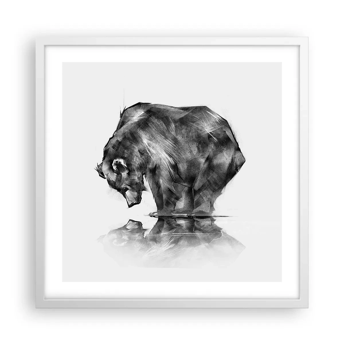 Poster în ramă albă - Mă bucur să văd pe cineva apropiat - 50x50 cm