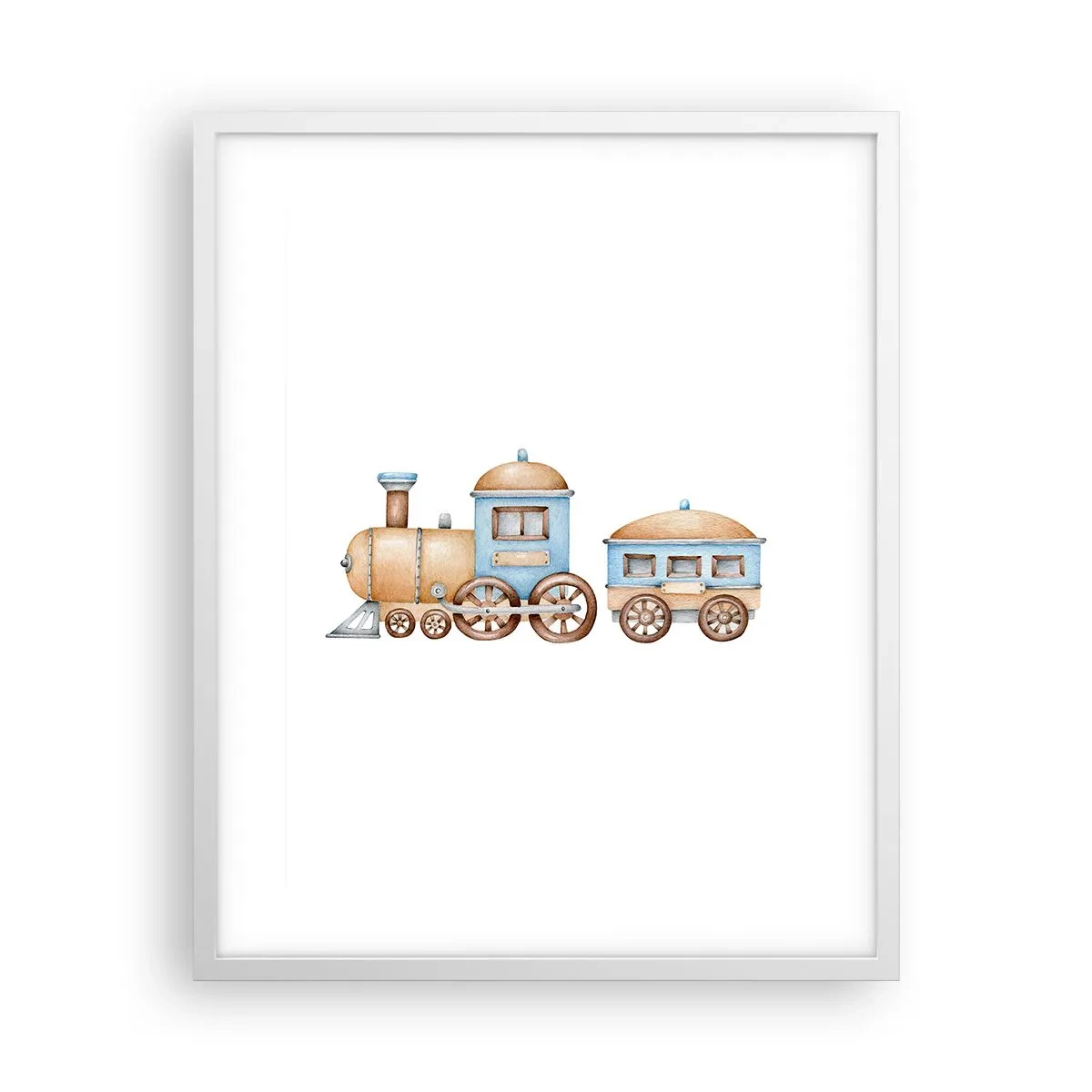 Poster în ramă albă - Trenulețul din copilărie - 40x50 cm