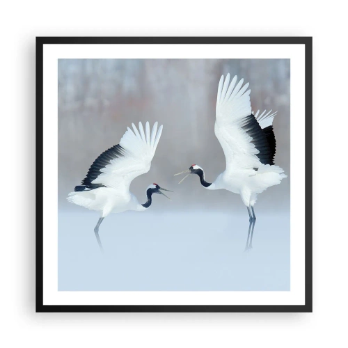 Poster în ramă neagră - Dansând în ceață - 60x60 cm