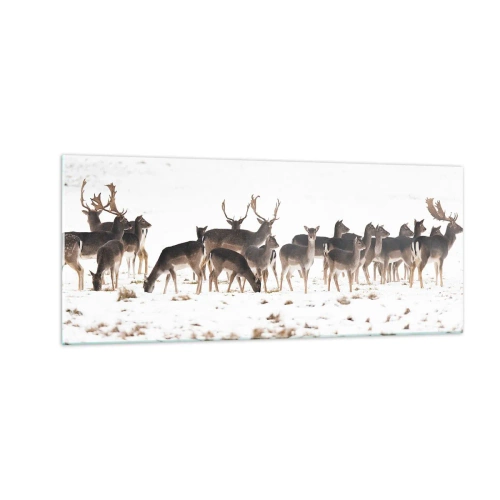 Tablou pe sticlă - Vine Crăciunul? - 100x40 cm