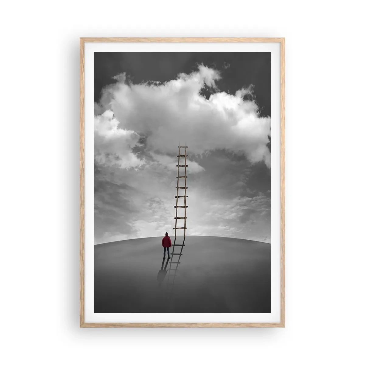 Poster în ramă de stejar deschis - Orice este posibil - 70x100 cm