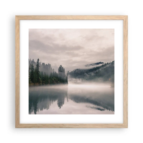 Poster în ramă de stejar deschis - În reverie, în ceață - 40x40 cm