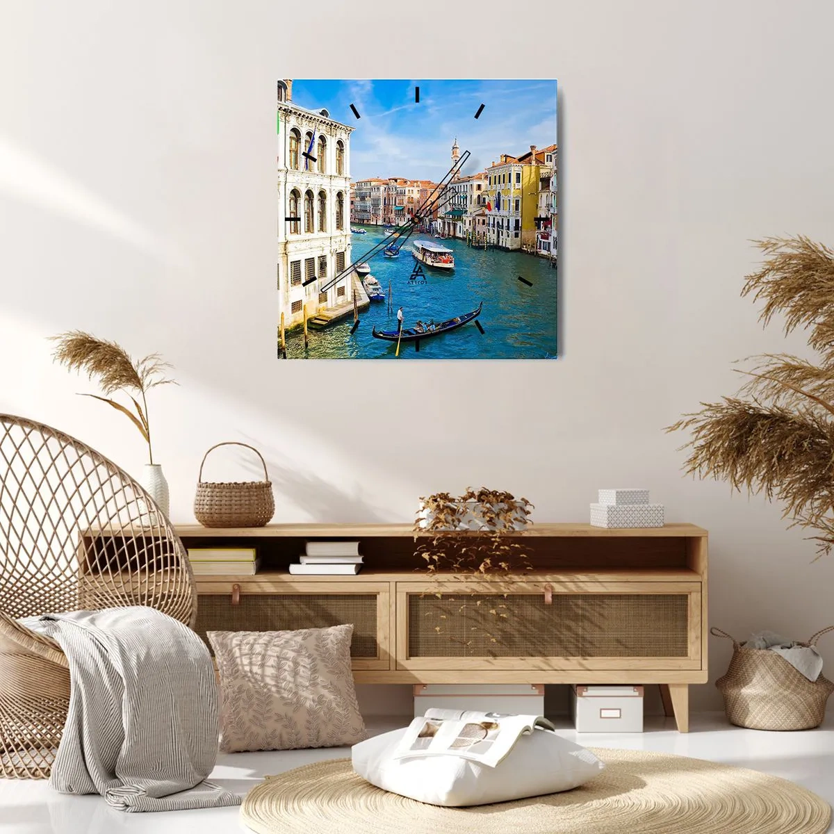 Ceas de perete - Ceas pe sticlă - Traficul unic în lume - 30x30 cm