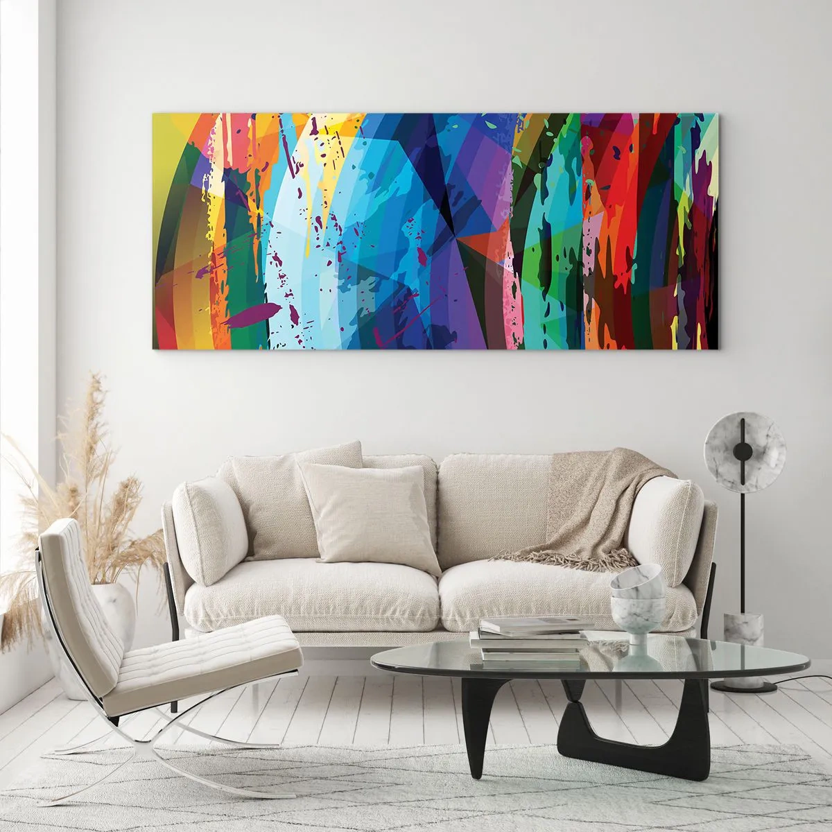 Tablou pe sticlă - Amețeli colorate - 100x40 cm