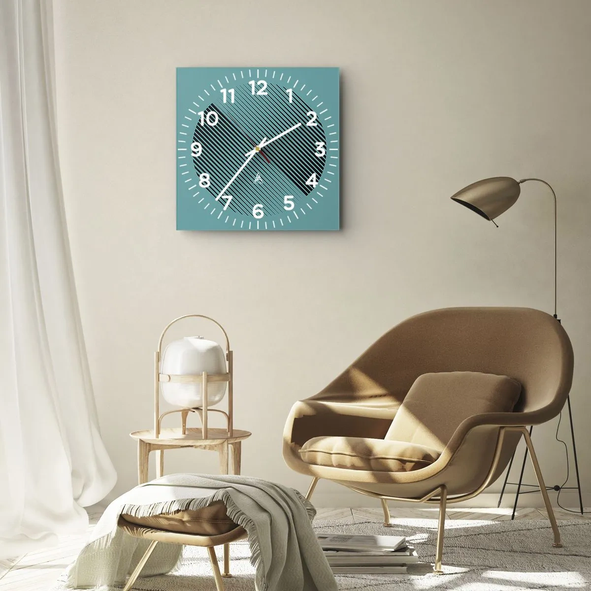 Ceas de perete - Ceas pe sticlă - Cercul - o variație geometrică - 30x30 cm