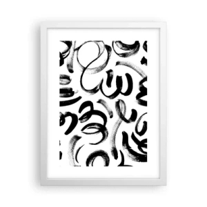 Poster în ramă albă - Negru pe alb - 30x40 cm