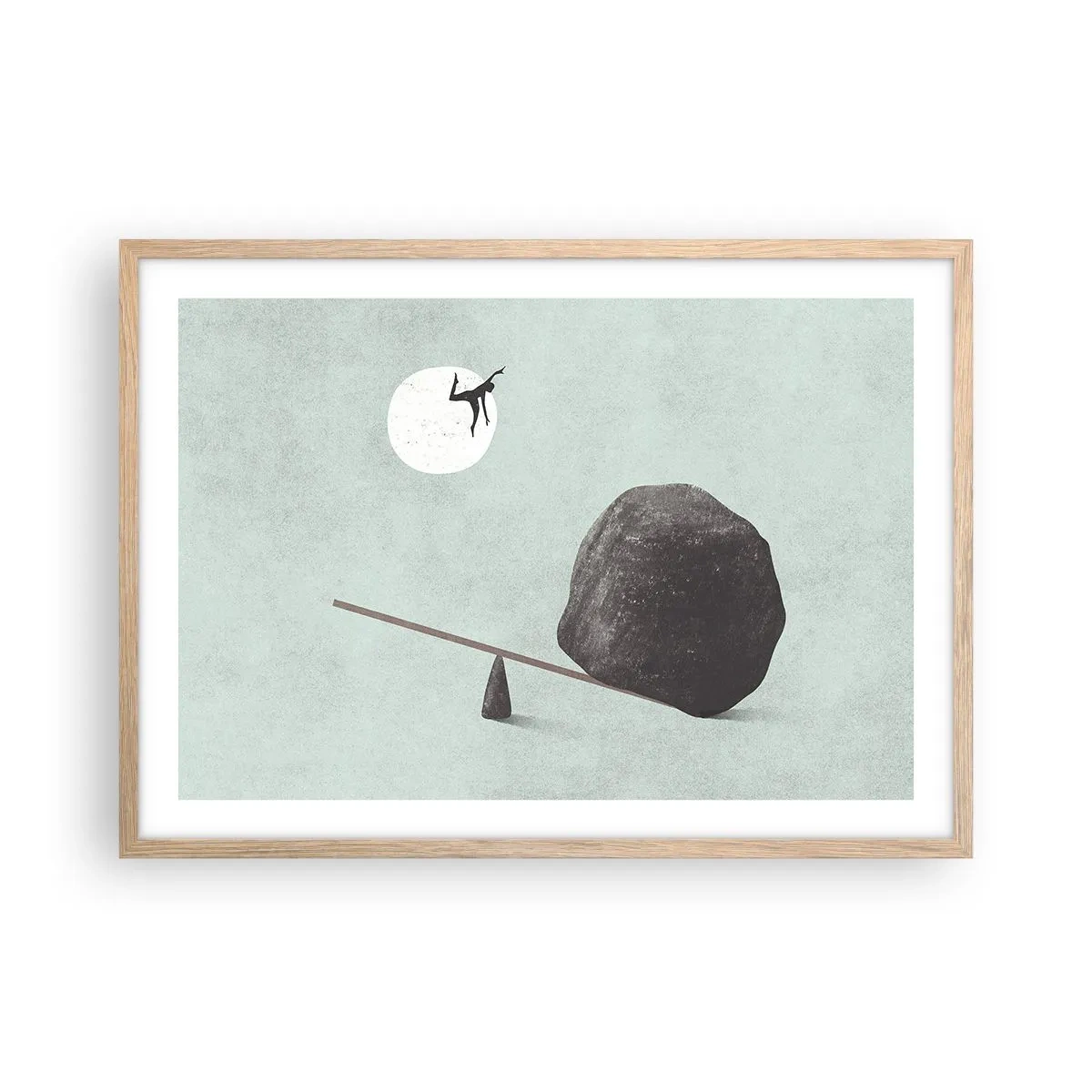 Poster în ramă de stejar deschis - Visul îndeplinit - 70x50 cm