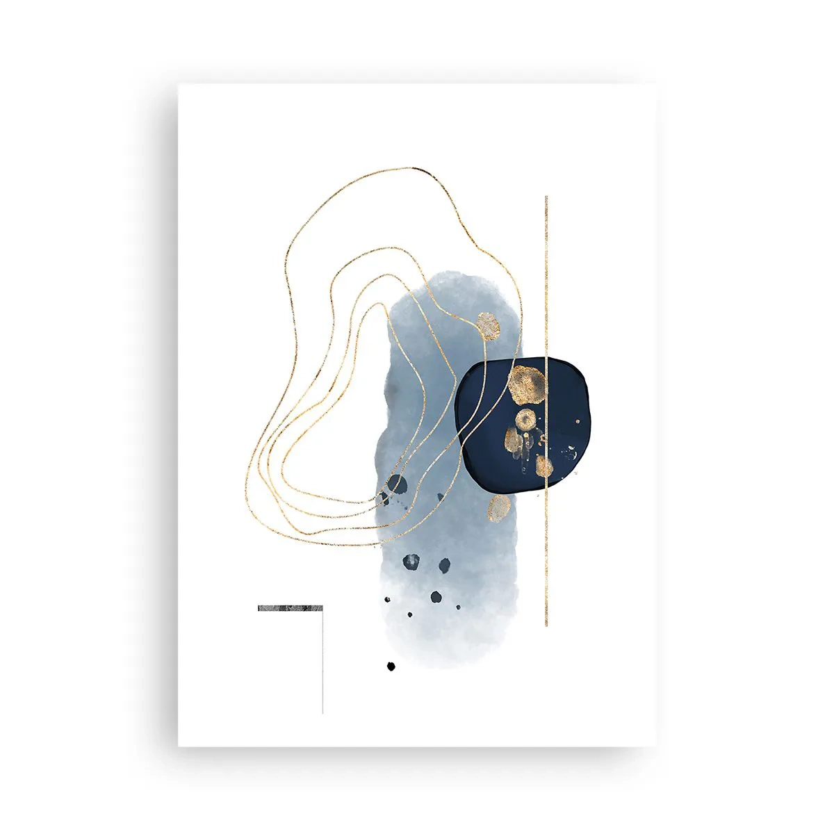 Poster - Fantezie albastru-auriu - 50x70 cm