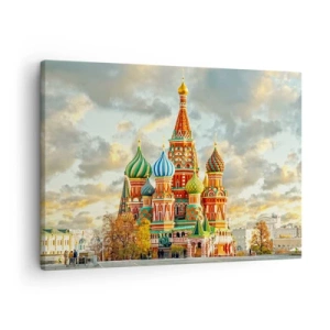 Tablou pe pânză Canvas - O catedrală colorată cu cupole caracteristice - 70x50cm - Nici măcar Disney nu ar fi venit cu această idee - Decorațiune modernă pentru perete pentru living și dormitor ARTTOR