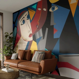 Fototapetă personalizată Premium Sand - Discuția cubiștilor - oameni, Cubism, Portret