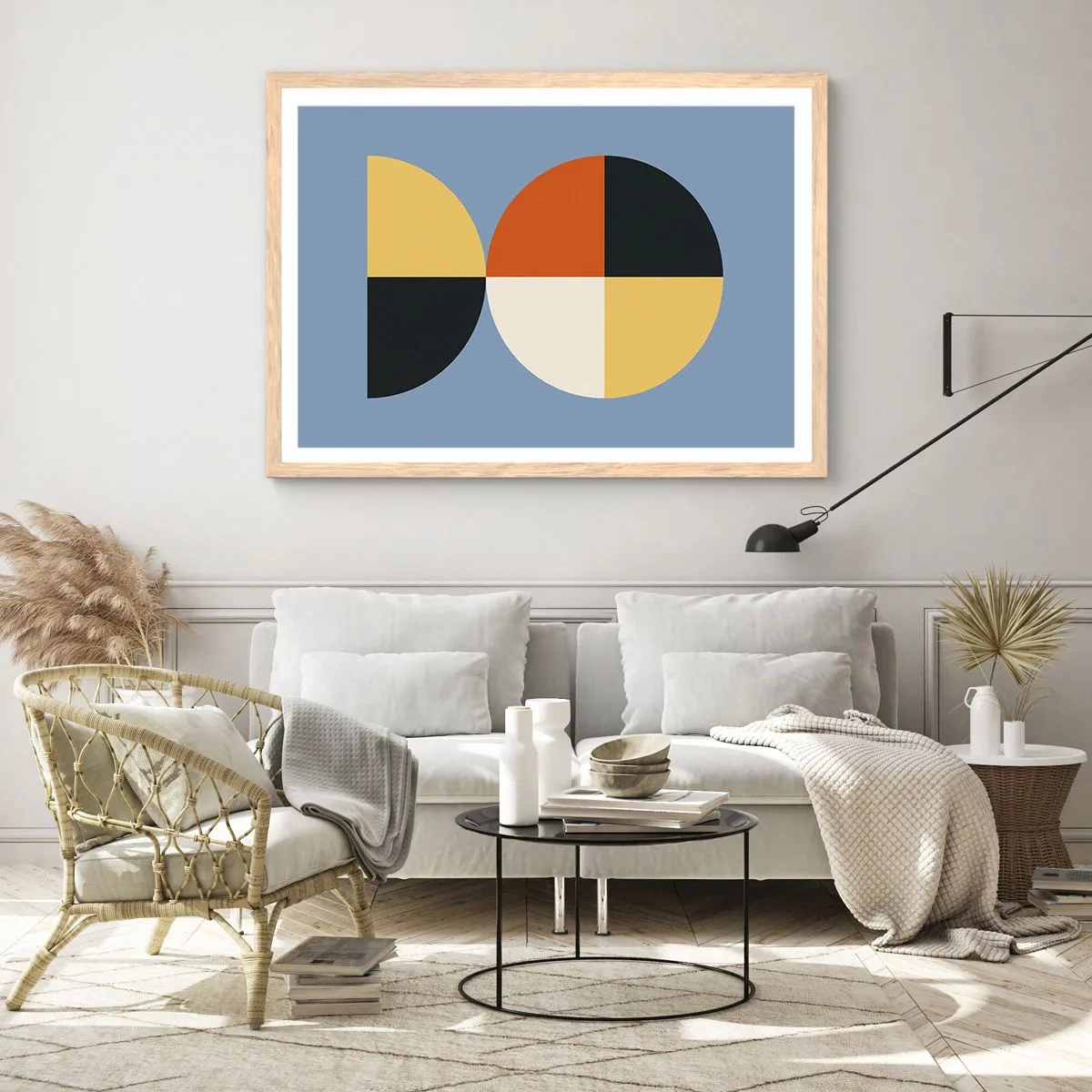 Poster în ramă de stejar deschis - Uită-te și numără - 40x30 cm