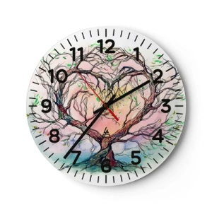 Ceas de perete - Ceas pe sticlă - Împreună împotriva vijeliei - 40x40 cm