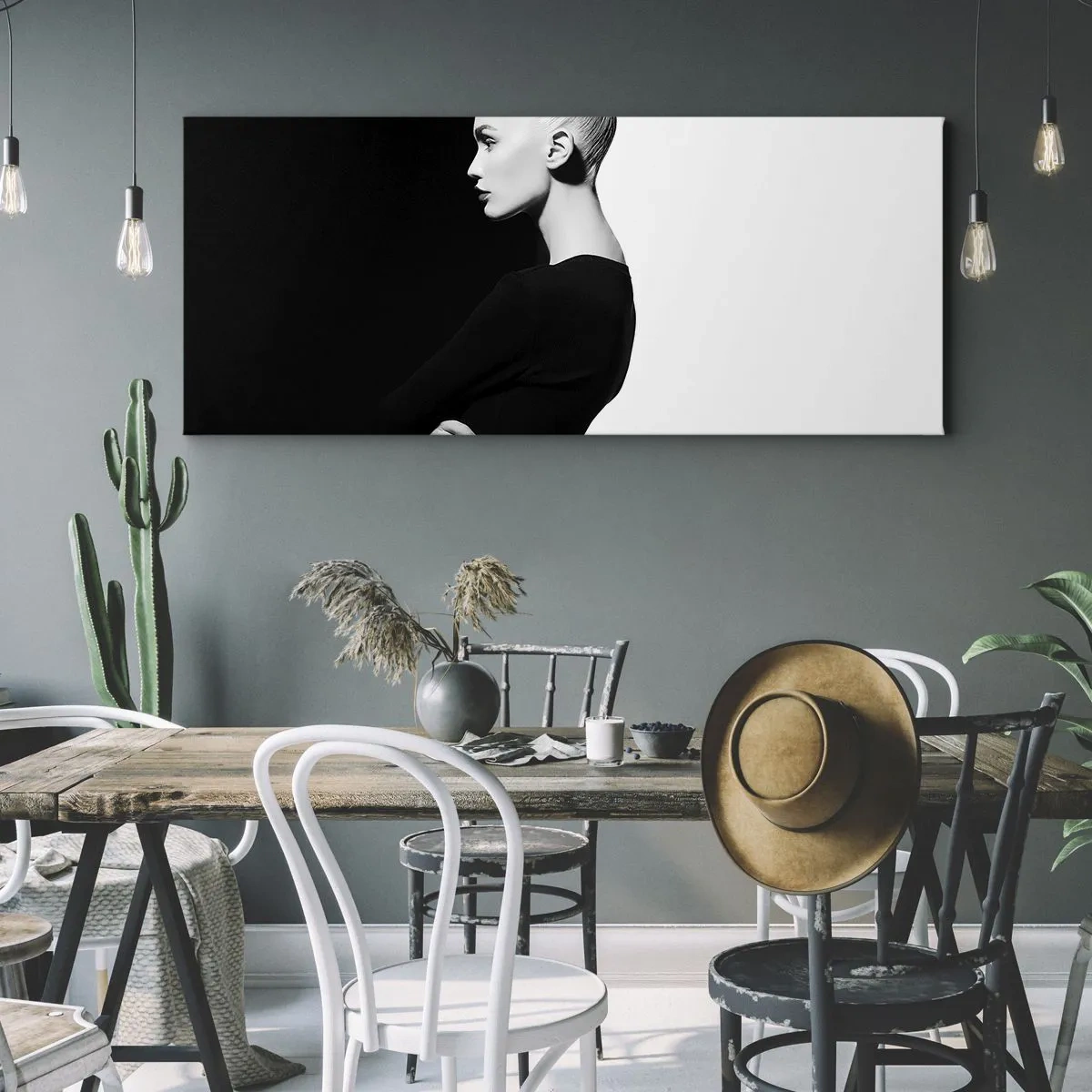 Tablou pe pânză - Pur și simplu o femeie - 100x40 cm