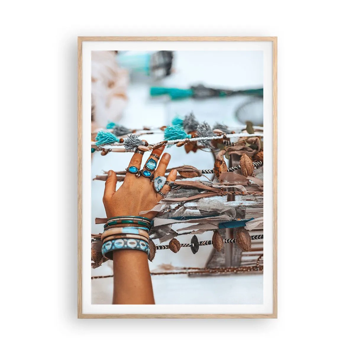 Poster în ramă de stejar deschis - Comori locale - 70x100 cm
