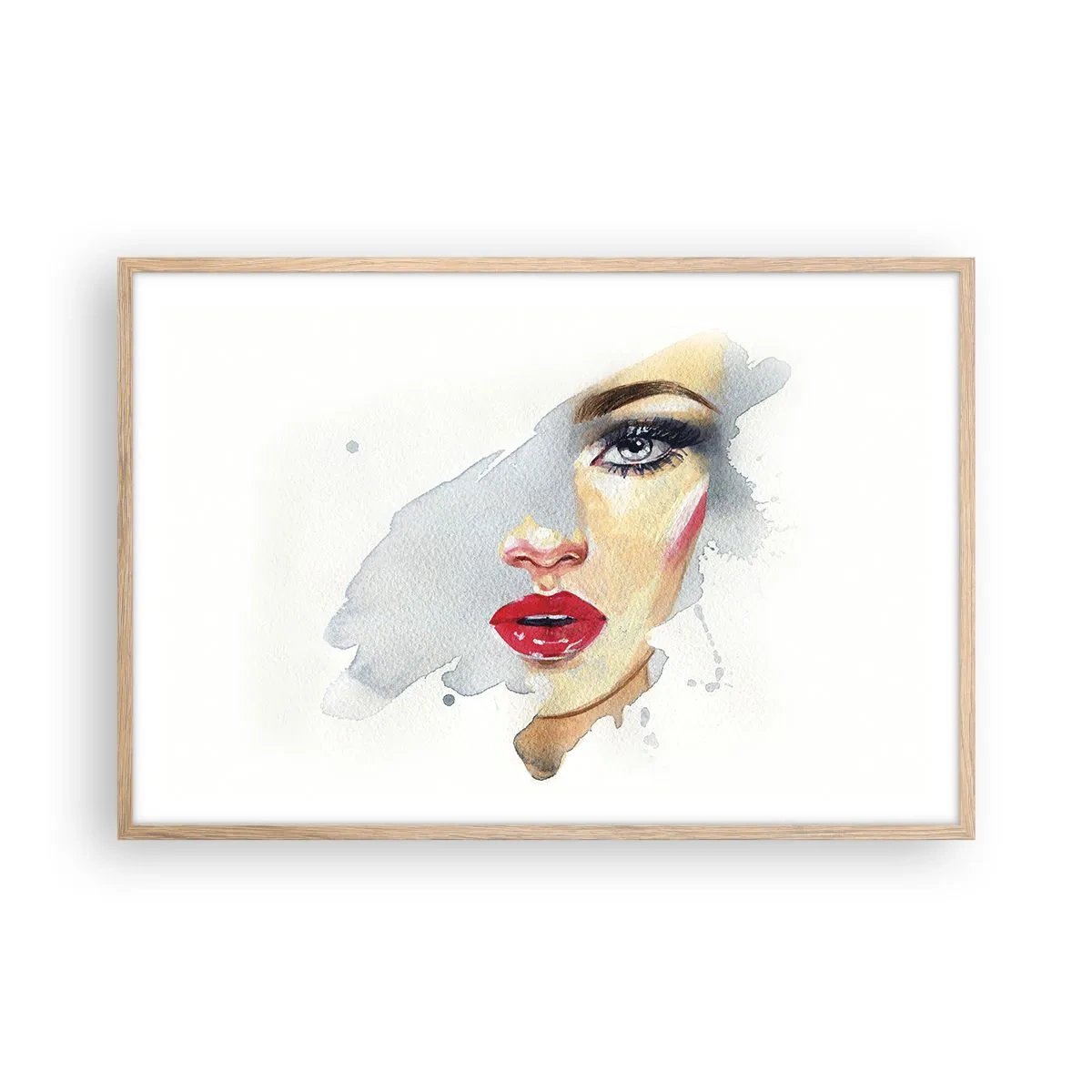 Poster în ramă de stejar deschis - Reflecție într-o picătură de apă - 91x61 cm