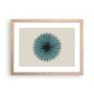 Poster în ramă de stejar deschis - Radiant pe albastru - 40x30 cm