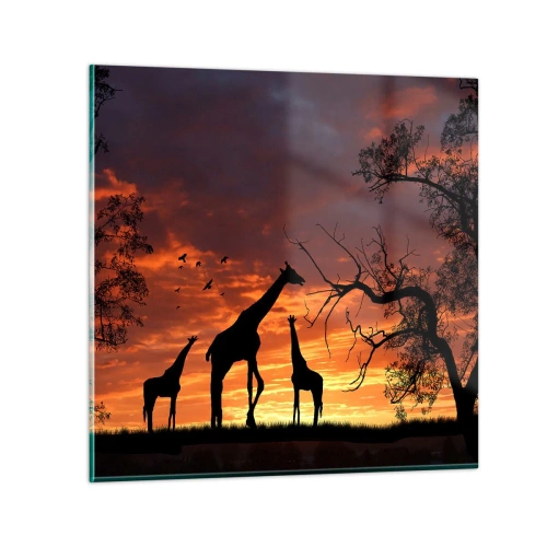 Tablou pe sticlă - O mică cină cu cei dragi - 60x60 cm