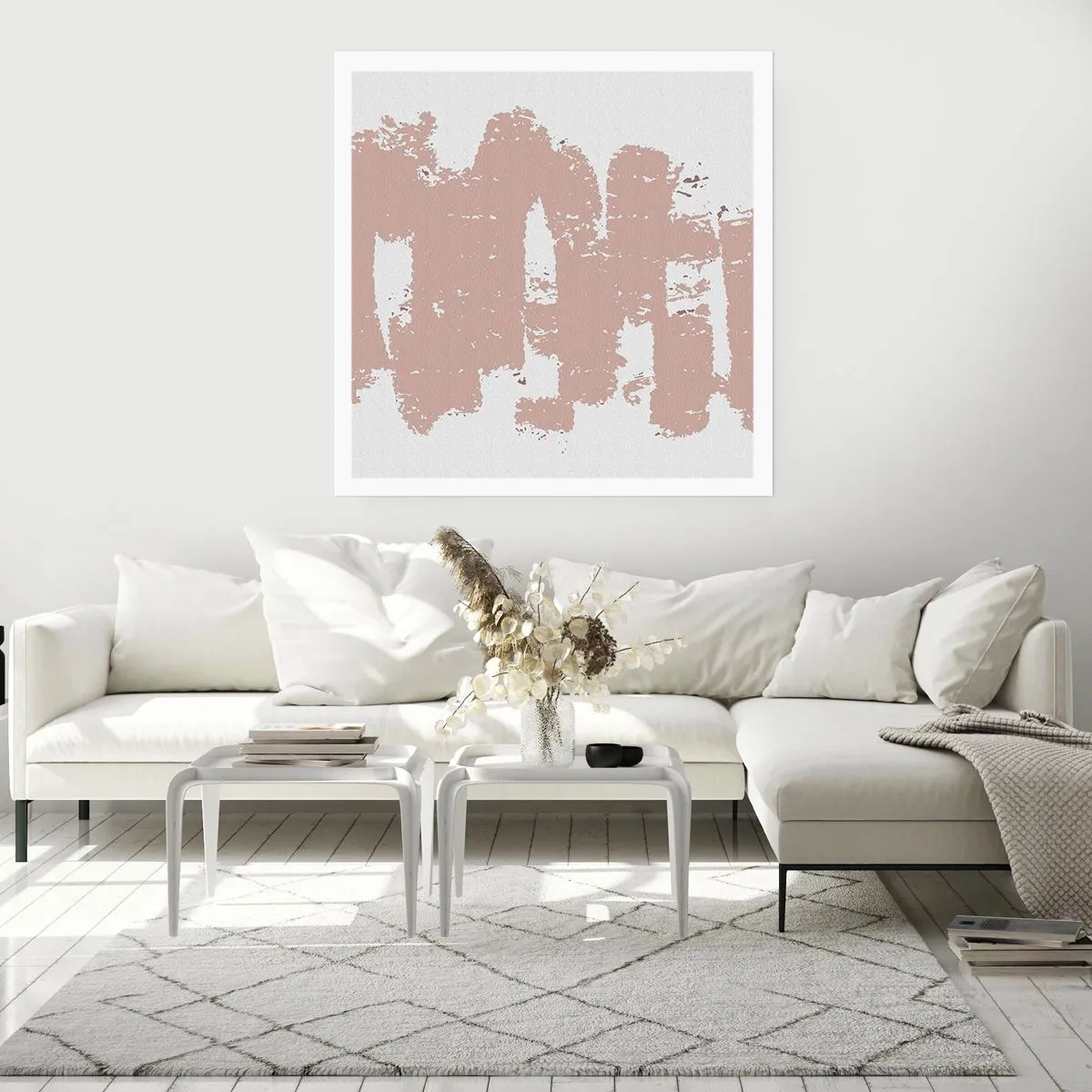 Poster - Abstracție în roz moale - 30x30 cm