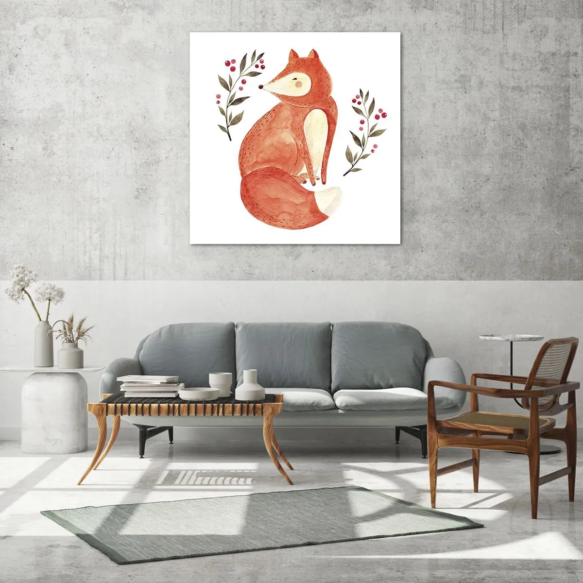 Tablou pe sticlă - Micuțul roșcat - 30x30 cm